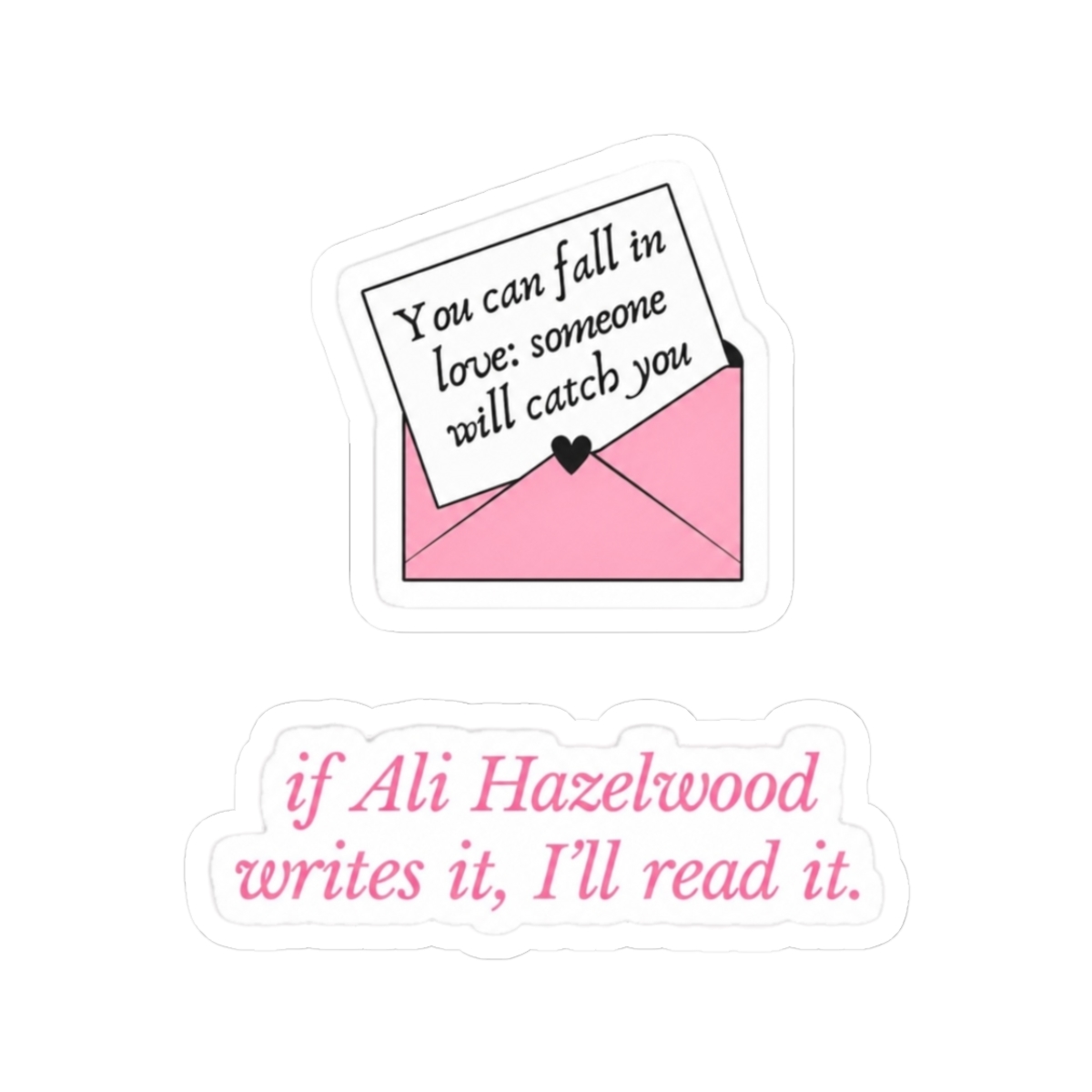 if ali hazelwood writes it and you can fall in love someone will catch you quote letter envelope pack - Official Creator merchandise