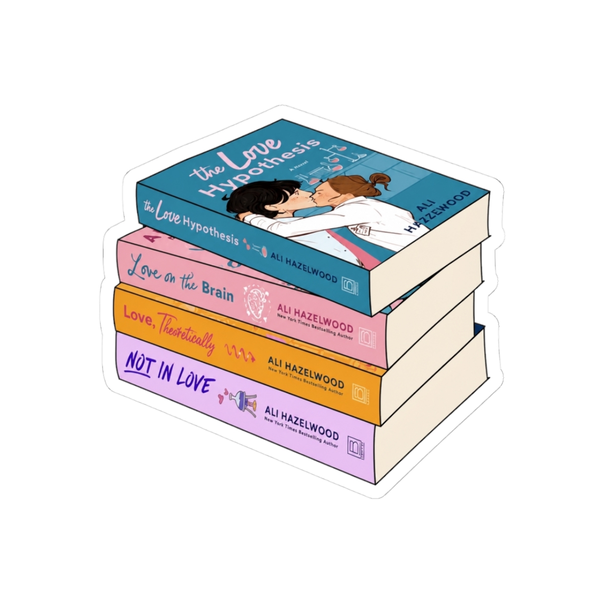 Ali Hazelwood Book Stack Sticker - Official stickers merchandise